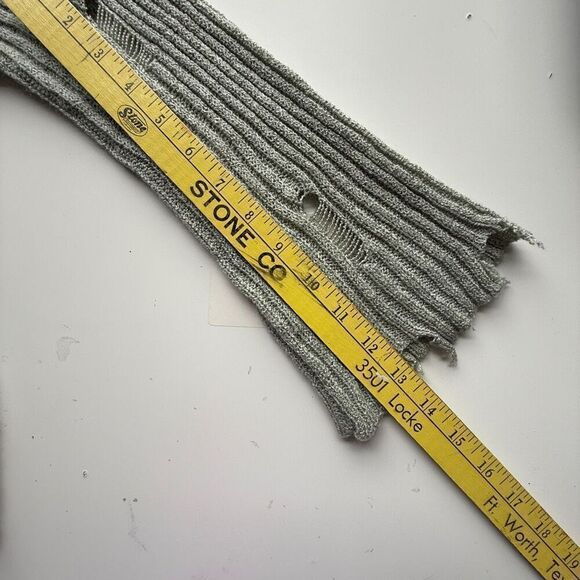 Pol Knit Scoop Neck Distressed Raw Hem Pullover Sweater Green Size Large - Picture 9 of 10